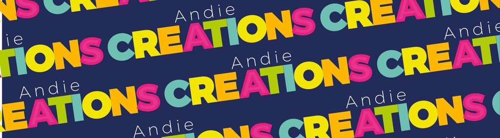Andie Creations - bright colourful banner logo