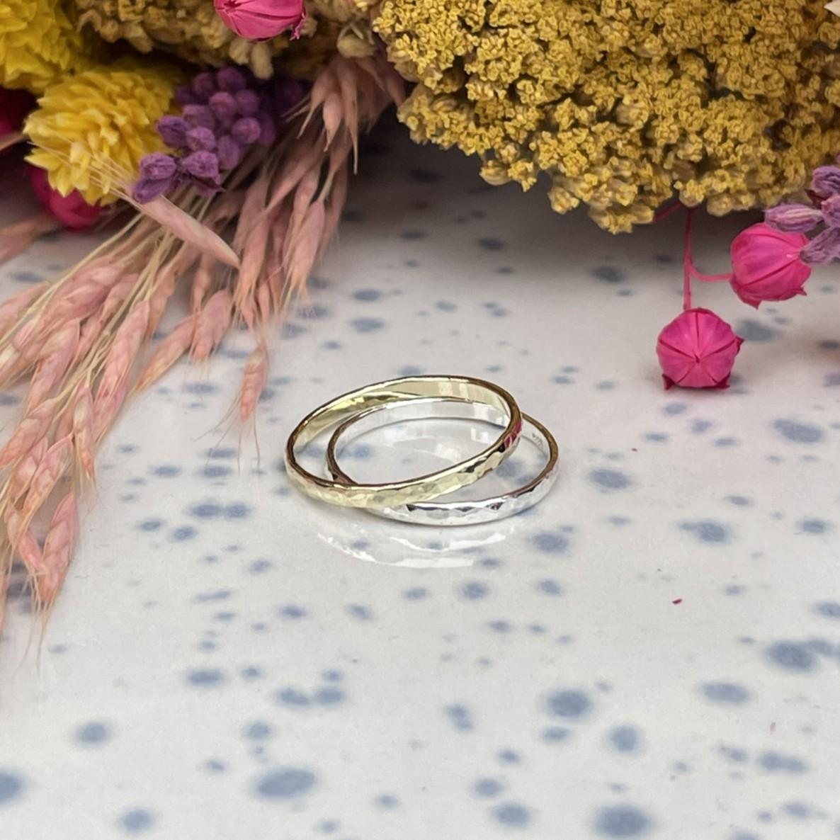 Pfalzjuwel Rebenschla Hammerschlag Ring Gold