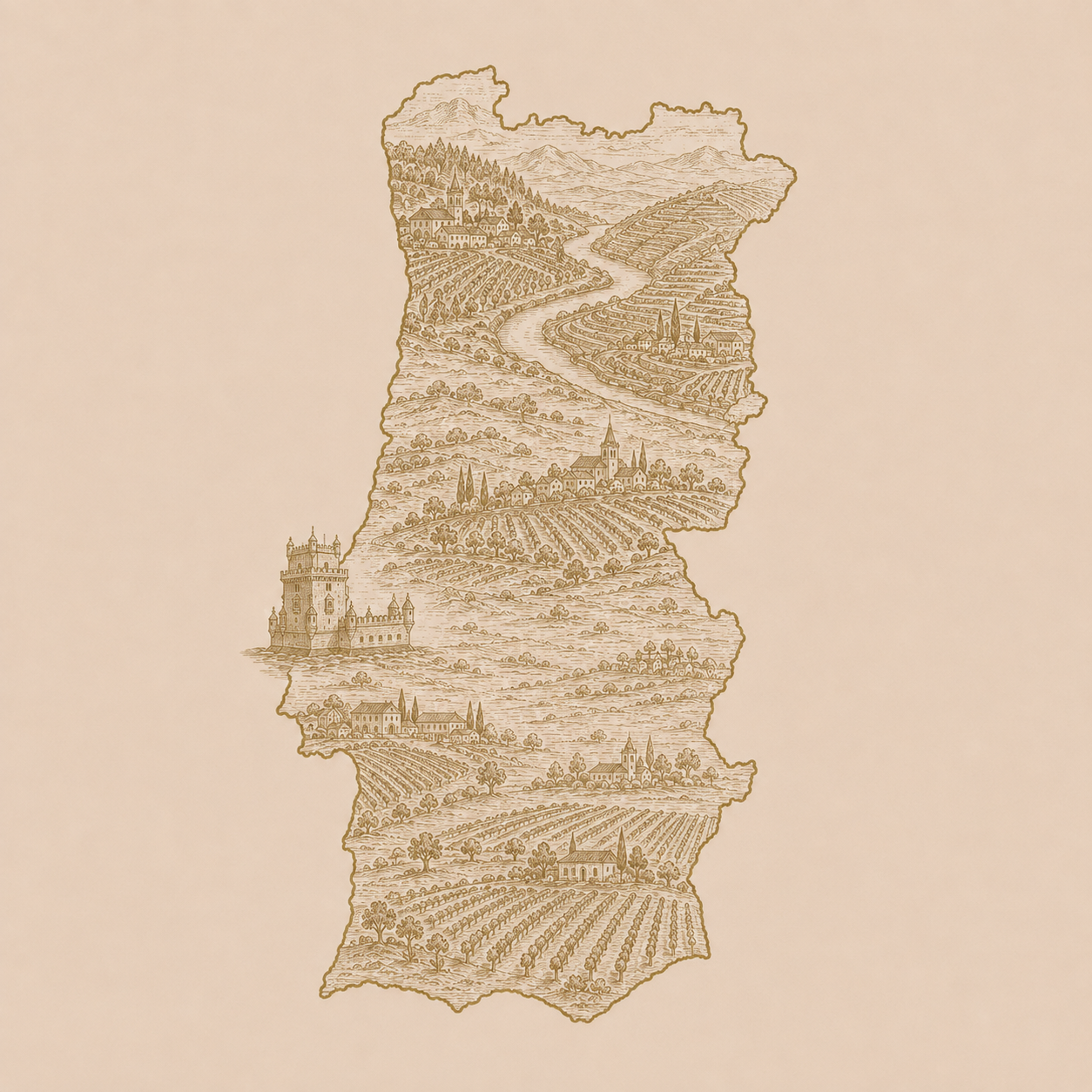 Entdecken Sie portugiesische Weine aus Douro, Dão, Alentejo und Vinho Verde – autochthone Rebsorten und charaktervolle Terroirs.