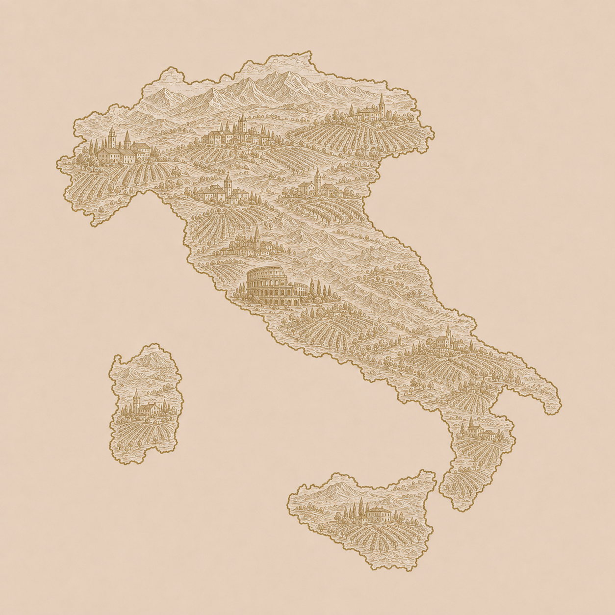 Entdecken Sie italienische Weine aus Piemont, Venetien, Toskana und Franciacorta – authentische Rebsorten und mediterrane Terroirs.
Bildtitel: Weinland Italien – Wilädeli