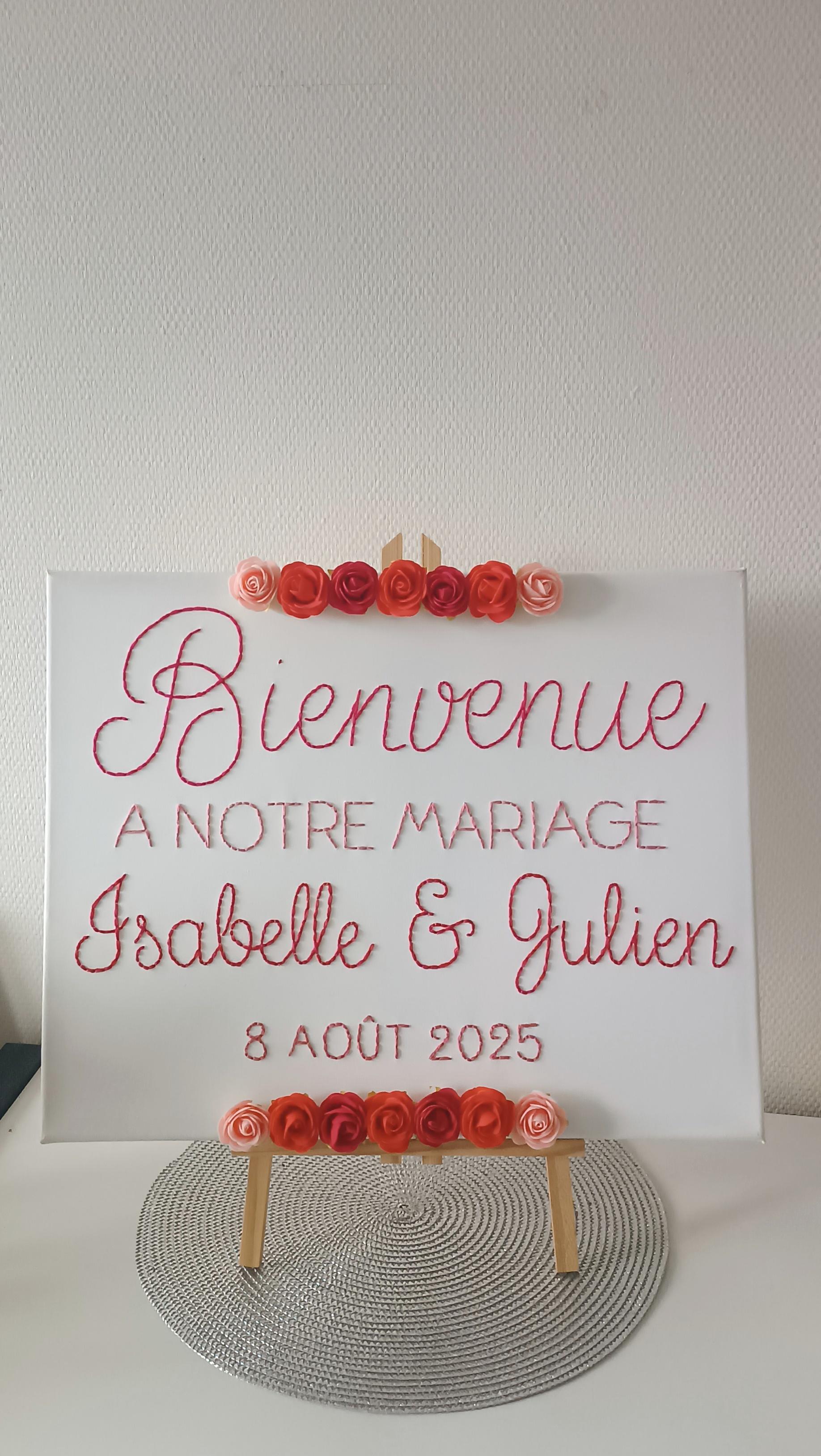 Toile de bienvenue pour mariage