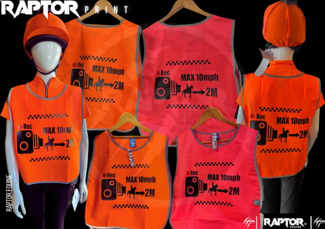 Stay safe and seen in our gorgeous hi viz collection. 

Available in kids and adults sizes. 

Design your own slogan to suit you and your horse, whether funny, serious or rude 🙈. 

If you need any help, pop us a message. 