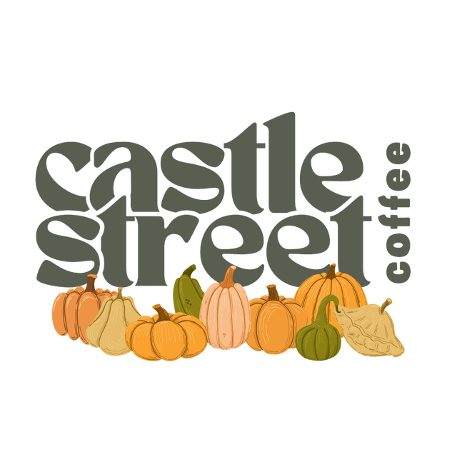 Castle Street Coffee Logo in orange font.