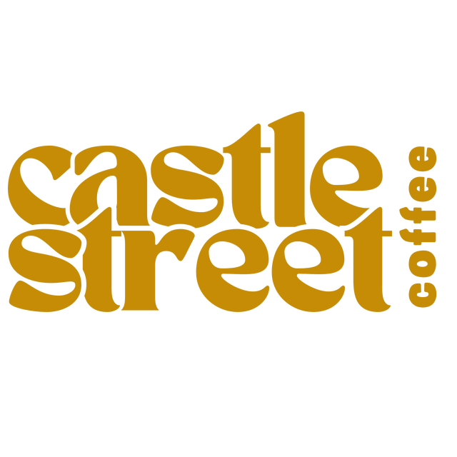 Castle Street Coffee Logo in orange font.