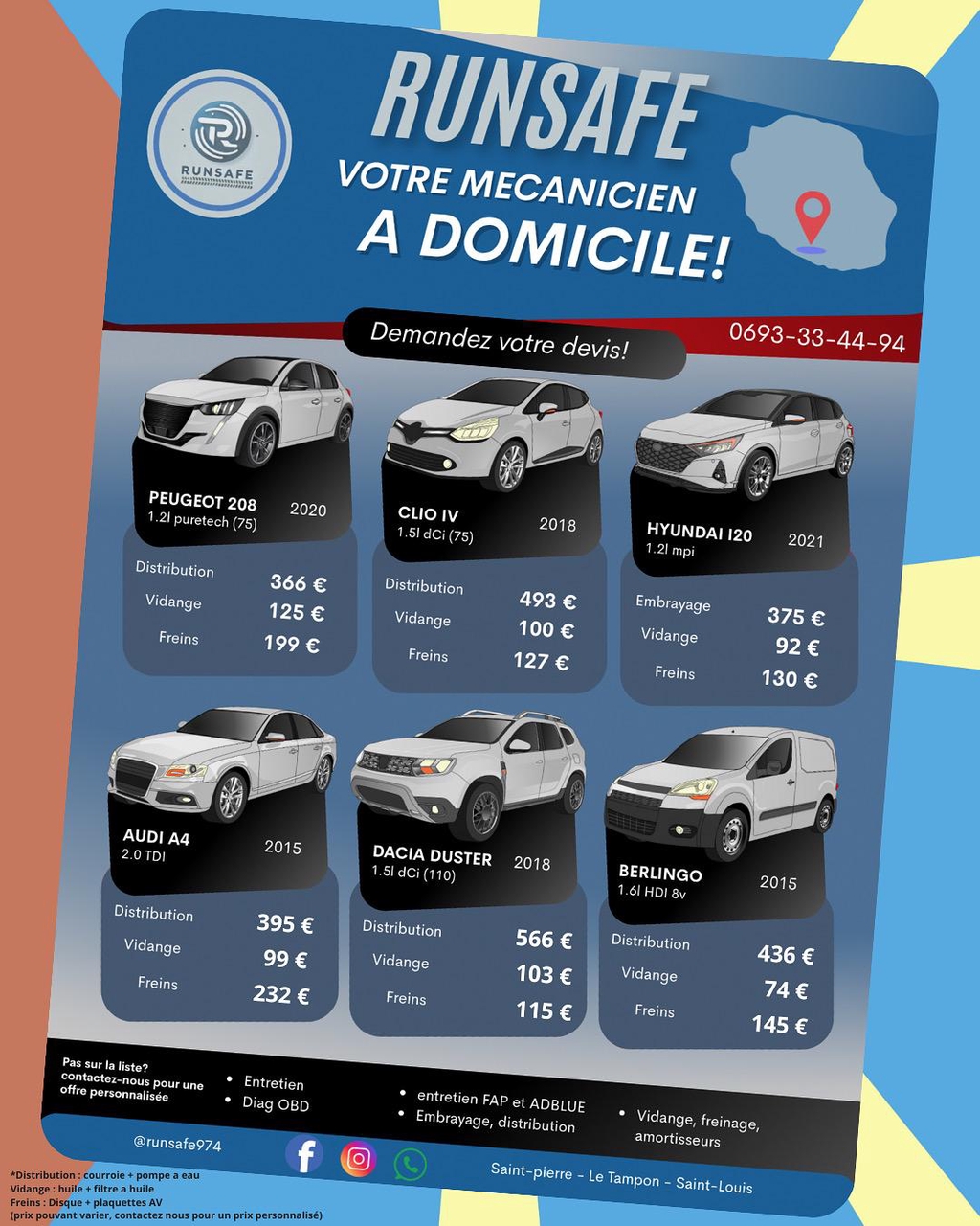 Mécanique à domicile , mécanique , panne, révision, vidange, freins