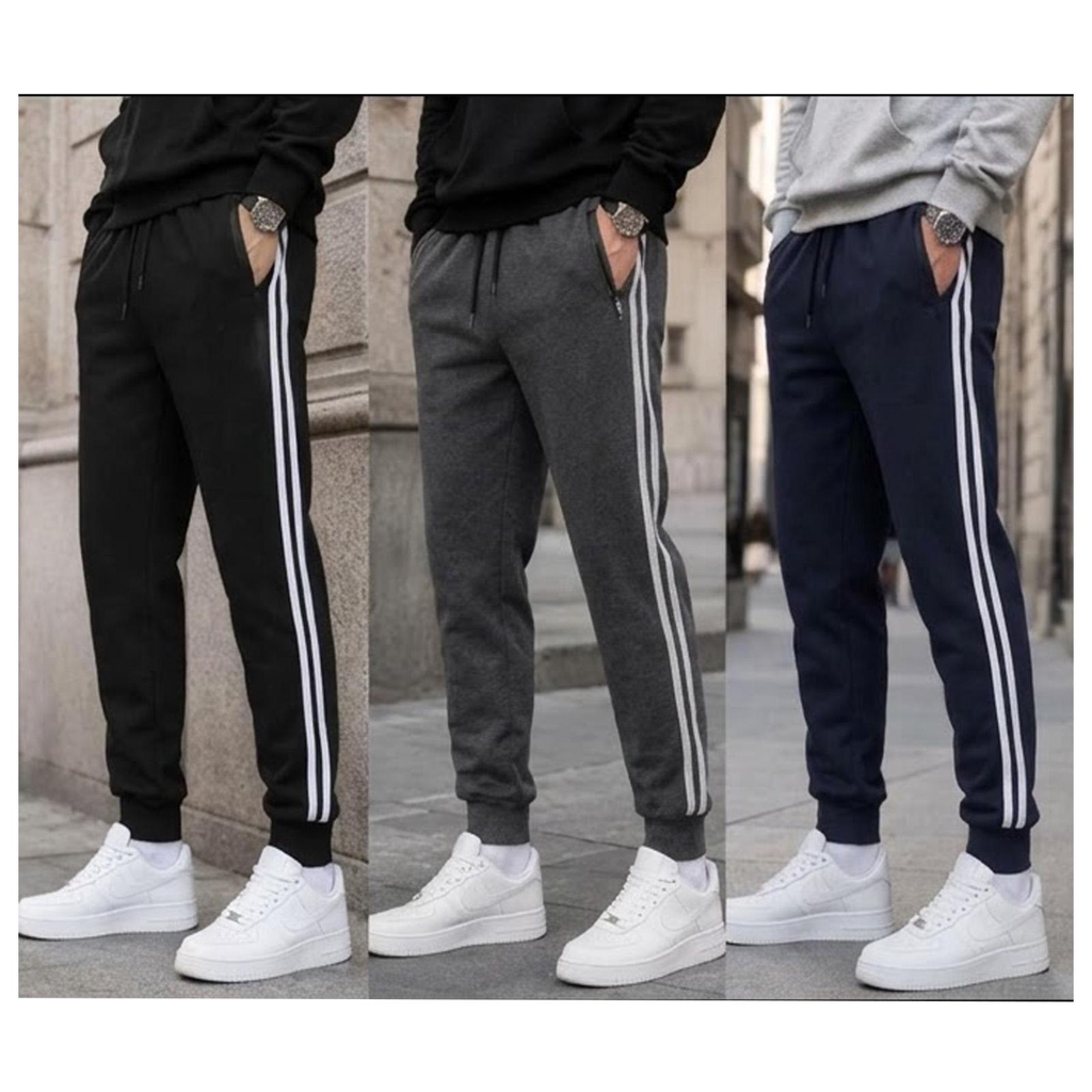 pantalone tuta con bande laterali basic 