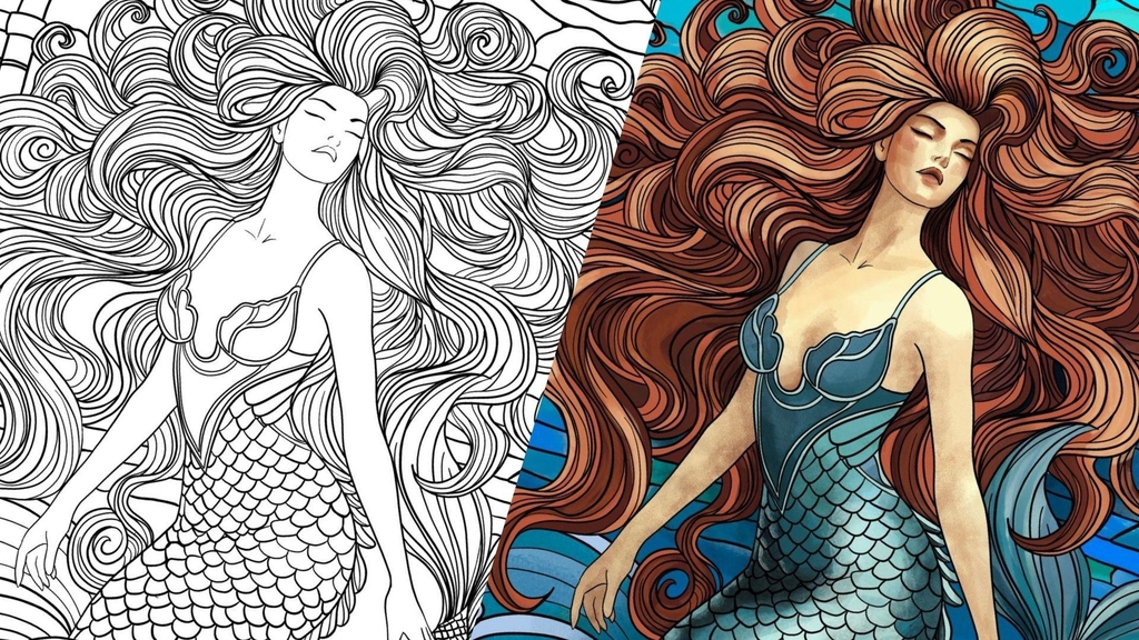 coloriage avec un style unique et un niveau de détails pensé pour un coloriage complexe et épique
