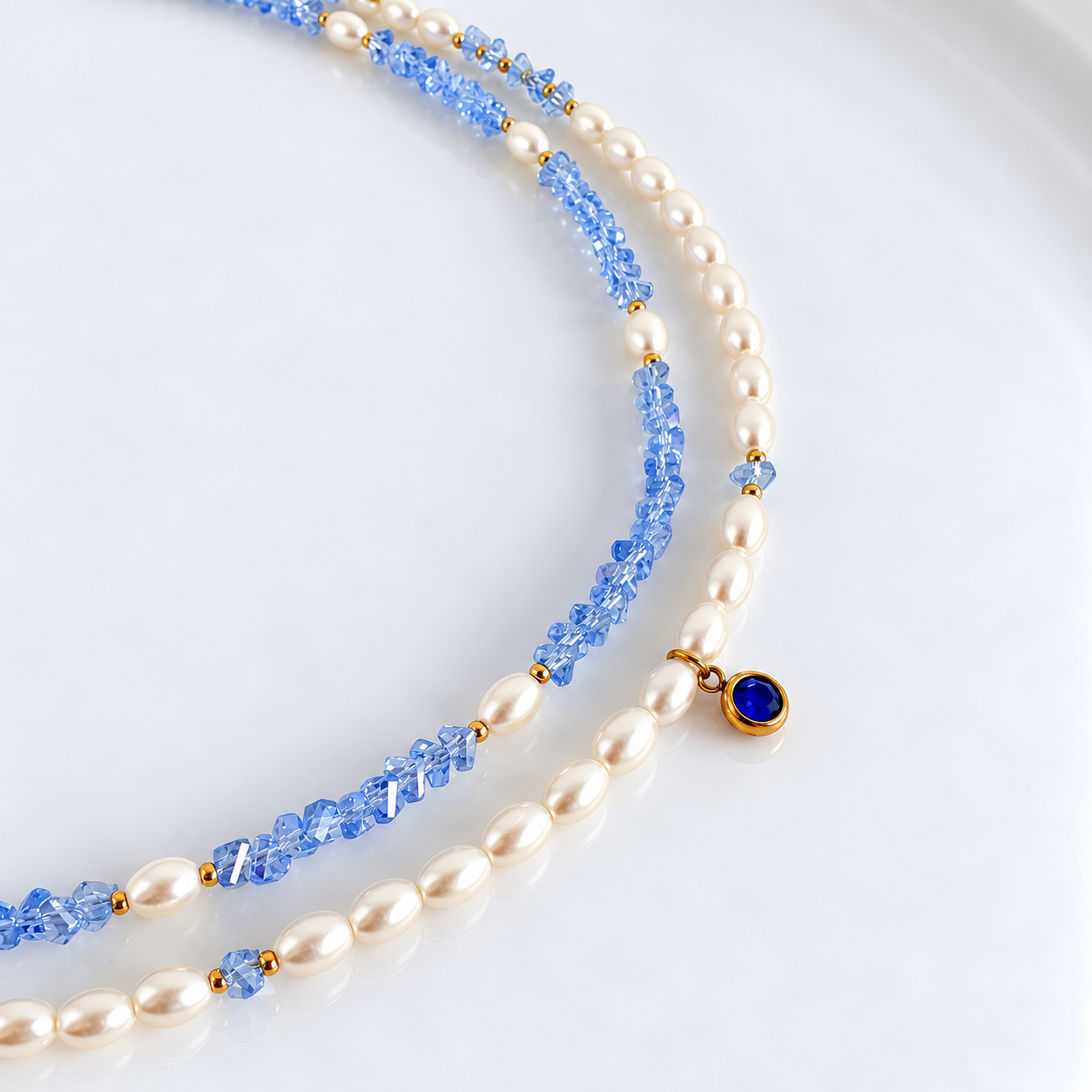 Colliers en perles bleu et blanc – Nouveautés GlamCharm