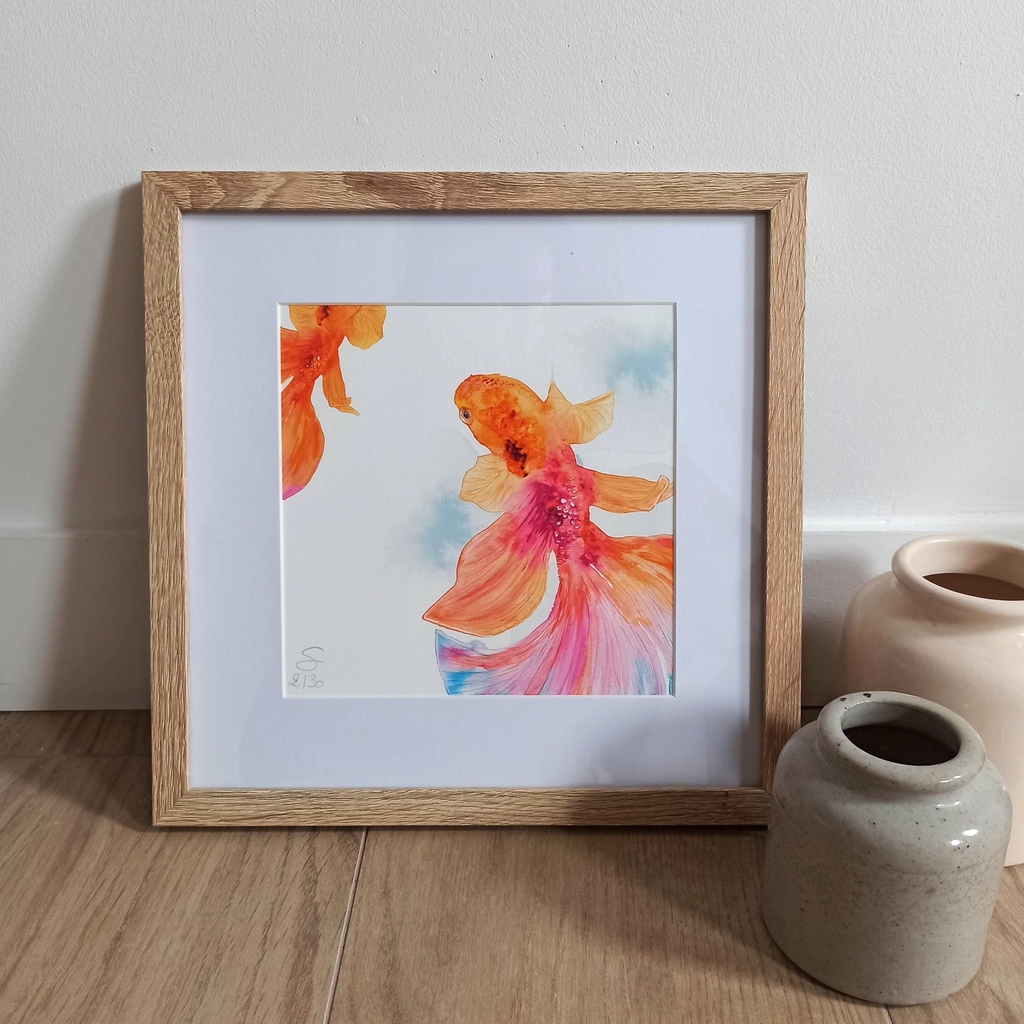 Le tirage d'art "Poisson Combattant" encadré