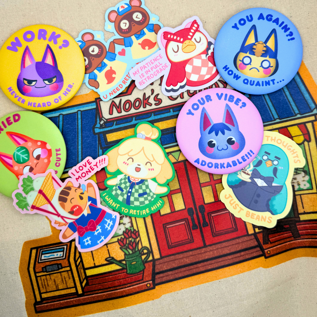 An image of cozy videogame inspired merchandise