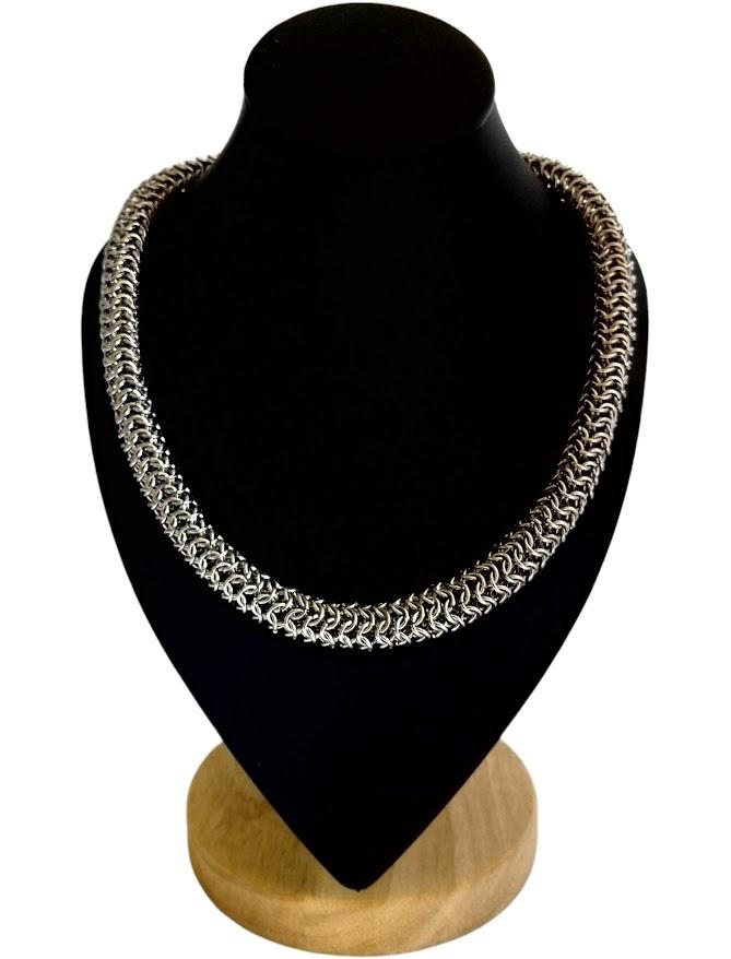 Premium British-made chain maille jewellery & bespoke metalwork. Hand-woven, tarnish-proof 316L stainless steel necklaces & bracelets. Shop unique UK-crafted statement pieces.