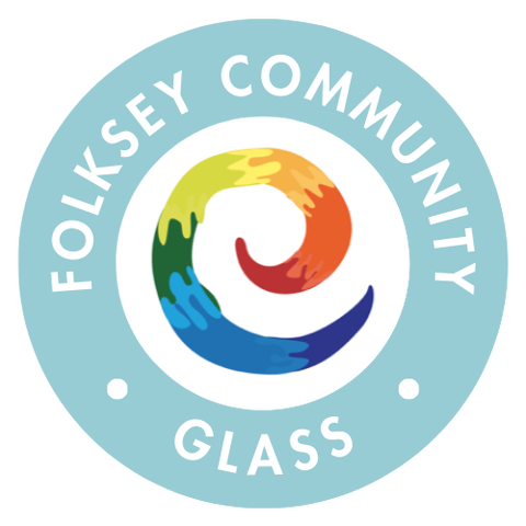 Folksey Community Glass. Folkestone, Kent. Kiln formed glass learning workshops and glass making experiences with Emma Nightingale Glass.