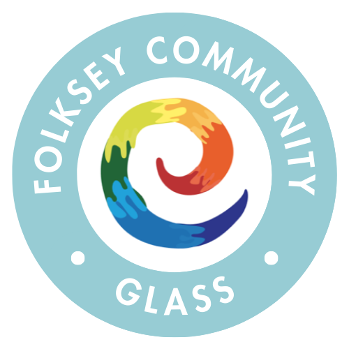Folksey Community Glass. Folkestone, Kent. Kiln formed glass learning workshops and glass making experiences with Emma Nightingale Glass.