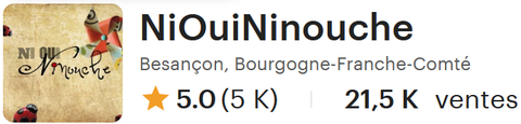 Ni Oui Ninouche Boutique en ligne Sumup Besançon Bourgogne-Franche-Comté Etsy
