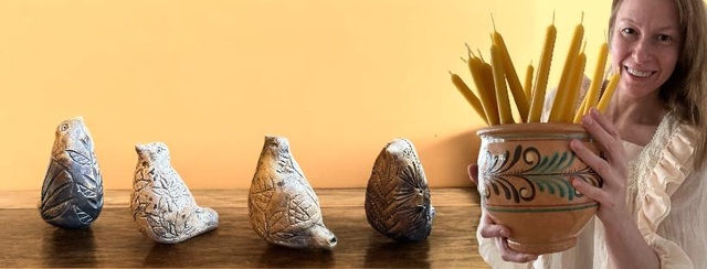Unique handmade ceramics inspired by myths and fairytales, along with natural beeswax candles
