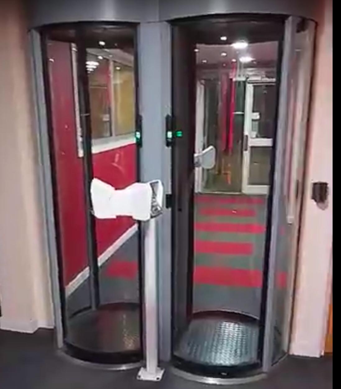 Secure entry pods with keypads to input a code to access the gym, 24 hours a day