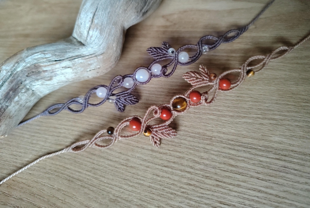 bijoux micro-macramé artisanaux inspirés par la nature