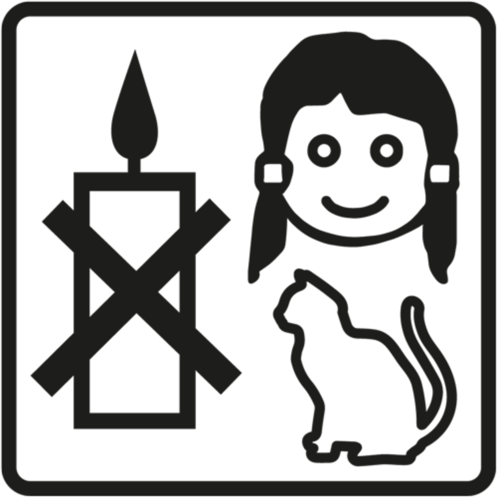 Udržujte svíčku mimo dosah dětí a domácích zvířat