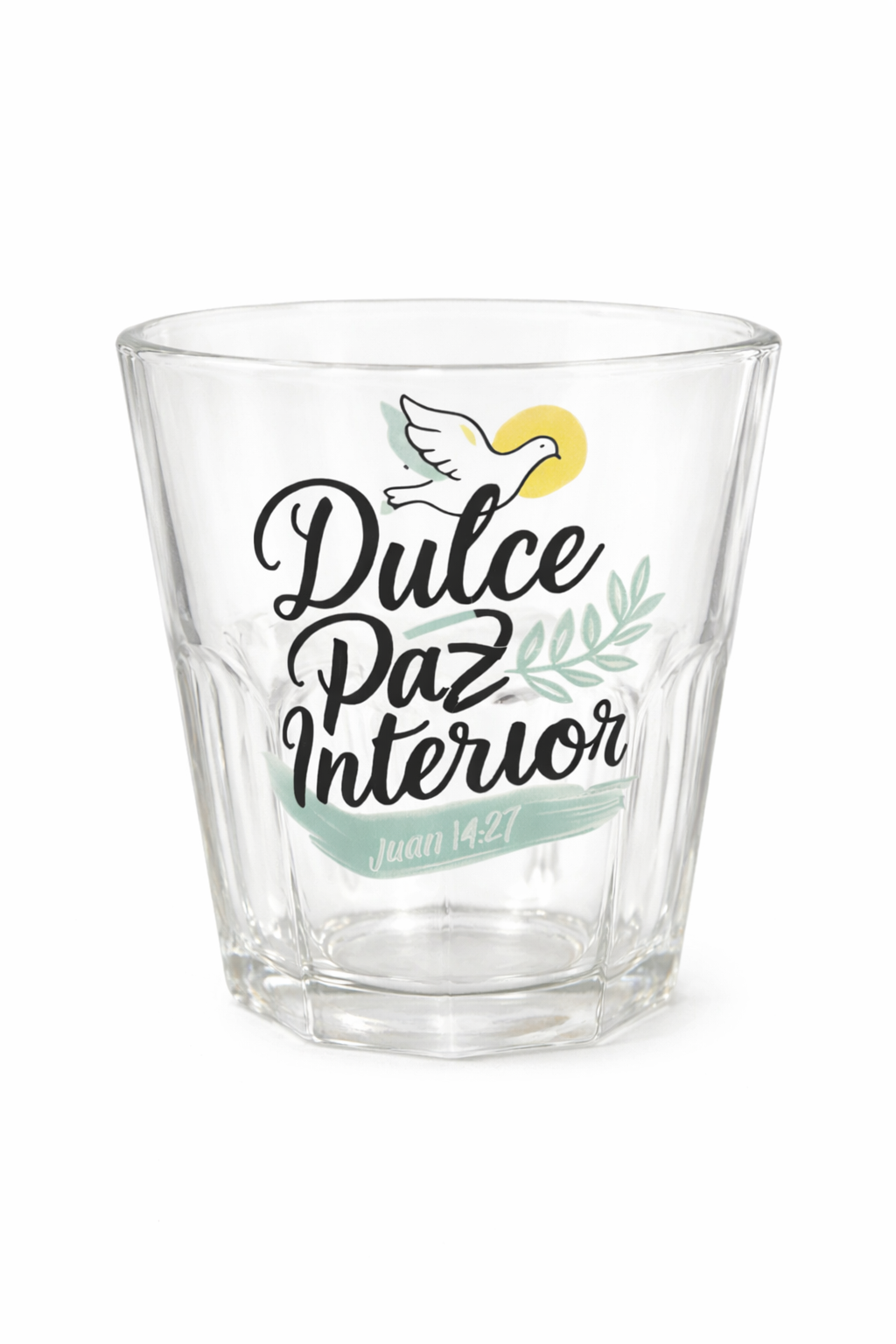 Vaso con versículo bíblico
