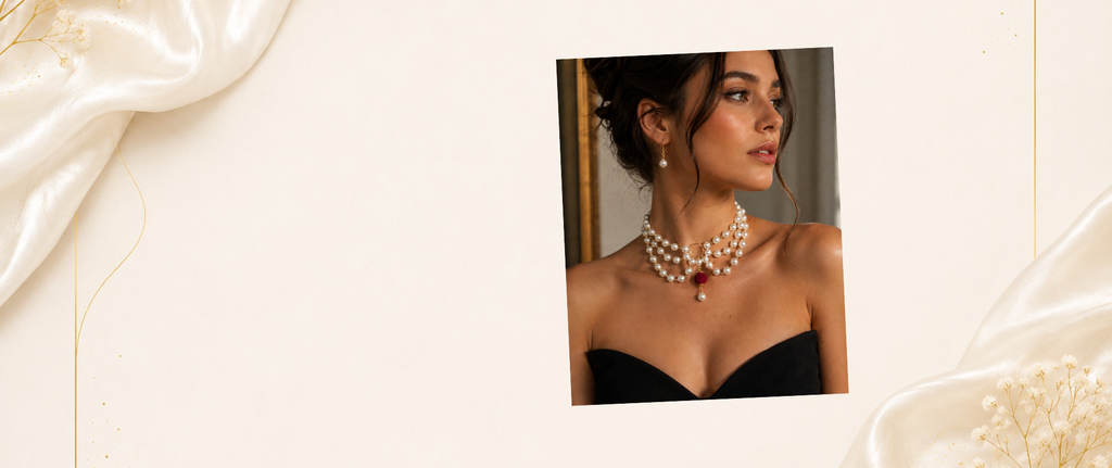Collier perles femme élégant – Multi rang blanc bordeaux – Bijou chic
Collier multi rang composé de perles blanches élégantes et d’un pendentif bordeaux raffiné. Ce bijou femme bohème chic apporte une touche romantique et sophistiquée à vos tenues. Idéal pour une cérémonie, un look élégant ou comme cadeau femme.