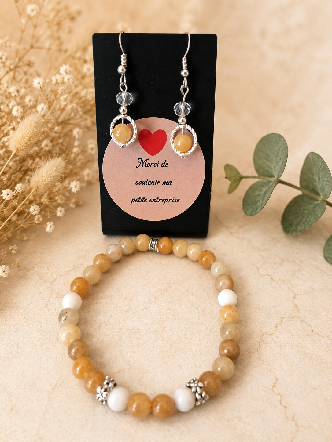 Bracelets pierre + boucles