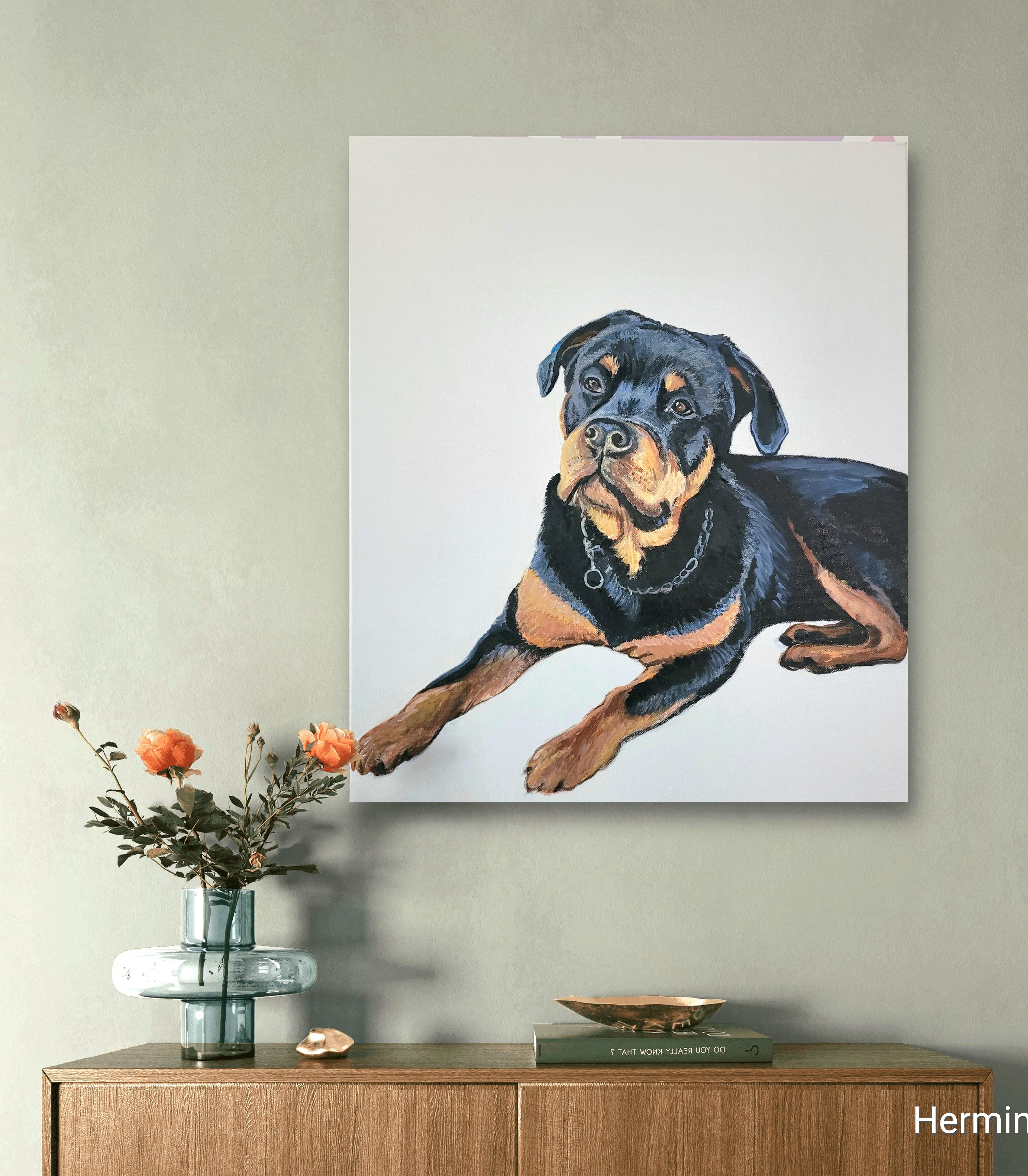 Rottweiler commission pet portrait