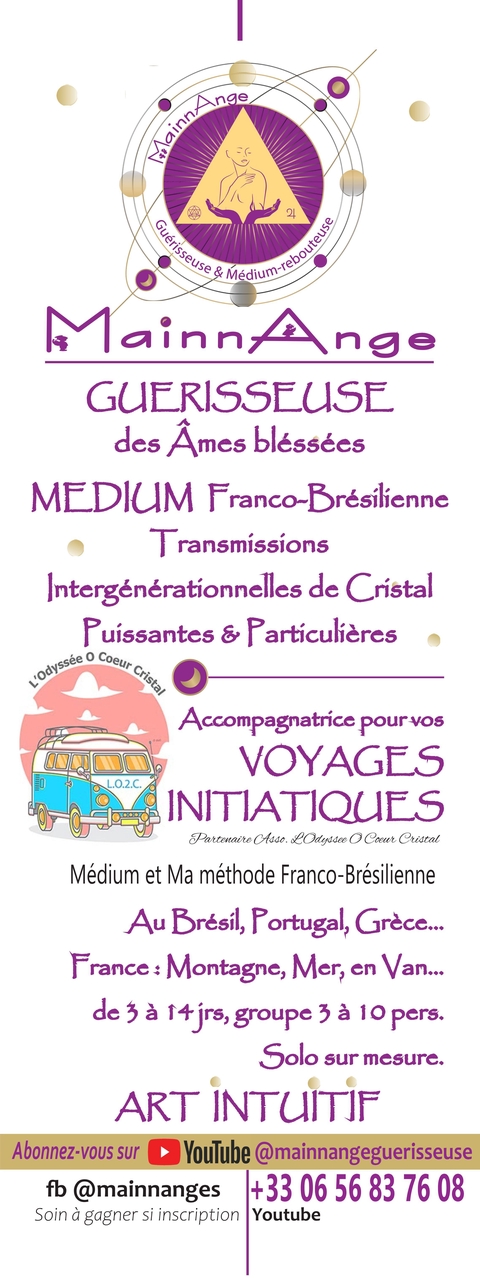 Mainnange guérisseuse - Medium Franco Brésilienne - Accompagnement retraite spirituelle et bien être.