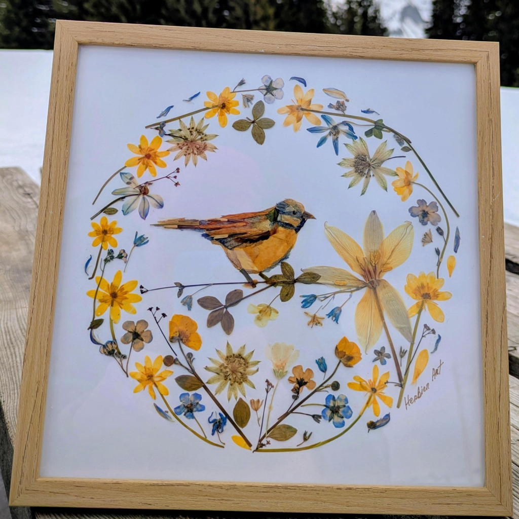 Tableaux en fleurs séchées faits main inspirés du Mont-Blanc