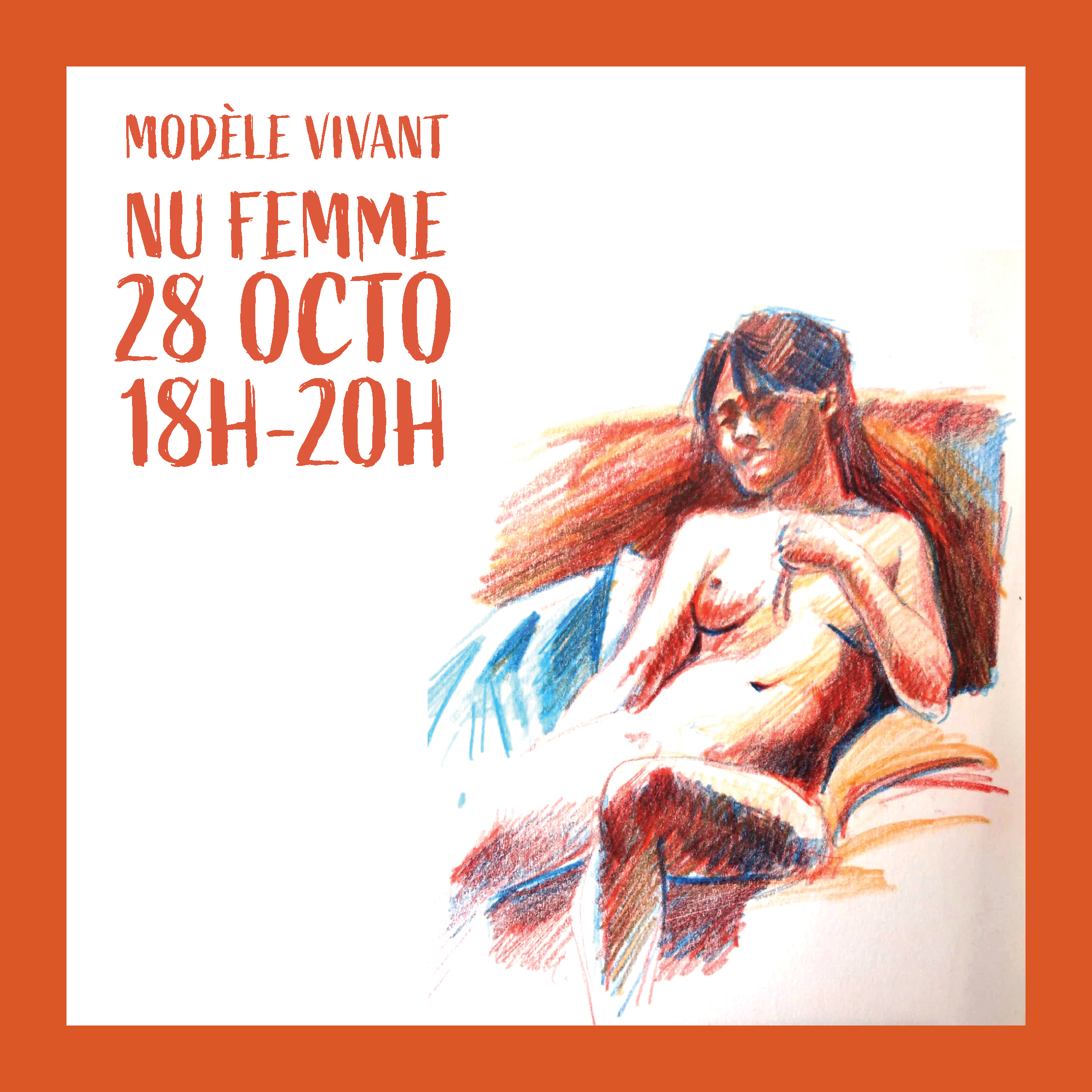 Atelier Modèle vivant nu à Lyon 7 le 30 septembre.