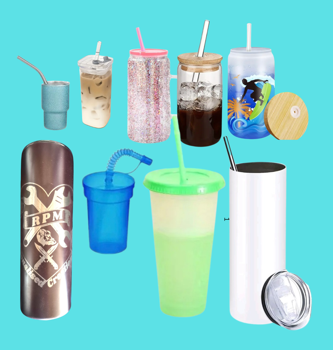 Tumblers Various Sizes & Types