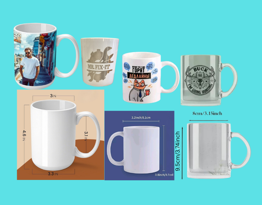 Coffee Cups, Different Sizes and Types