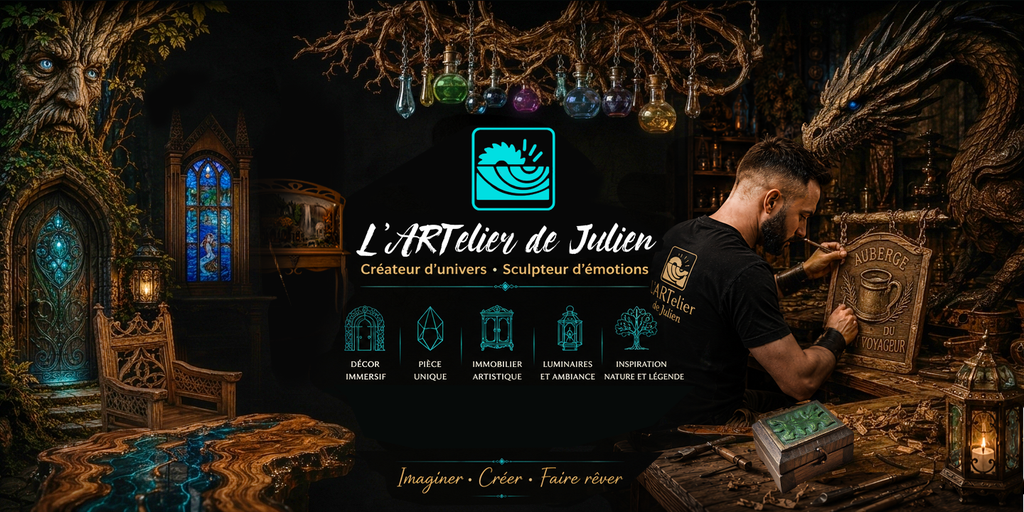 
Plongez dans l'univers geek et de la science-fiction avec l'ébénisterie sur mesure de l'Artelier de Julien. Spécialisé dans les meubles artisanaux inspirés d'Harry Potter, du Seigneur des Anneaux, de Buffy contre les vampires, et de Yoda, notre atelier propose des pièces uniques alliant design fantastique et savoir-faire exceptionnel. Découvrez nos vitrines LEGO Rivendell sur mesure, meubles TV, vitrines pour figurines de collection, meubles elfiques et créations inspirées de la science-fiction. Chaque réalisation est personnalisée pour transformer votre espace en un lieu magique. Faites confiance à l'Artelier de Julien pour des meubles sur mesure d'exception, alliant qualité, originalité, et inspiration