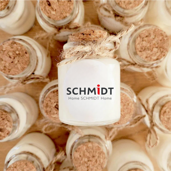 Bougie artisanale personnalisée avec logo d'entreprise – cadeau client ou objet promotionnel pour salons, événements professionnels et portes ouvertes