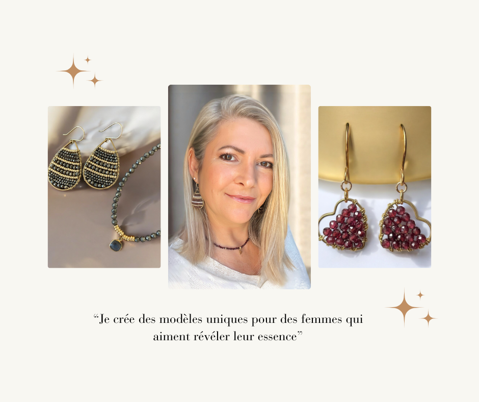 Bijoux faits main en pierres naturelles, créés en Provence par Sandja. Pièces uniques, matériaux de qualité, artisanat français.