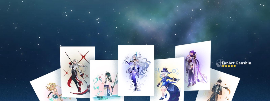 Prints Genshin Impact – Illustrations artistiques des personnages du jeu