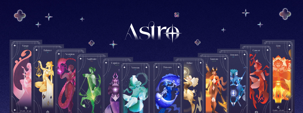 Cartes astrologique, signes du zodiaque.