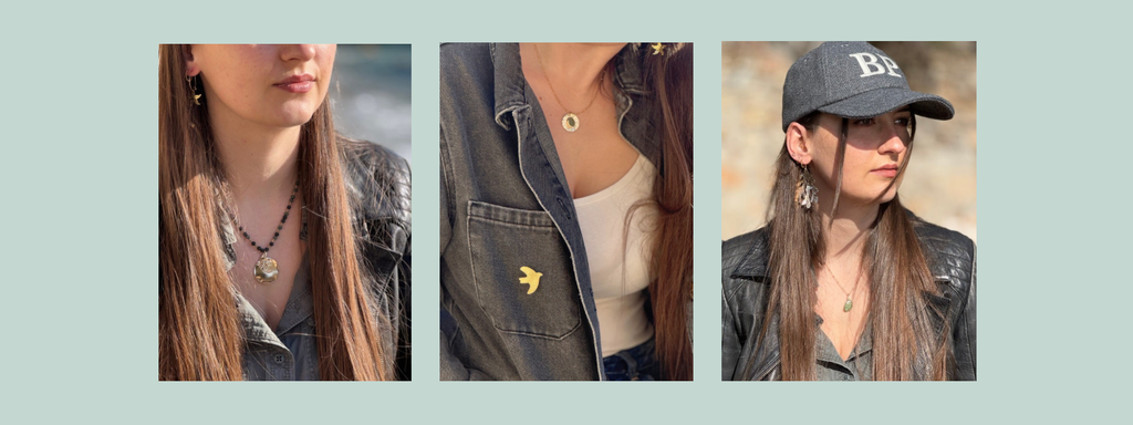 Bijoux chics et bohèmes, nés de la Méditerranée en laiton recyclé et verre de mer 