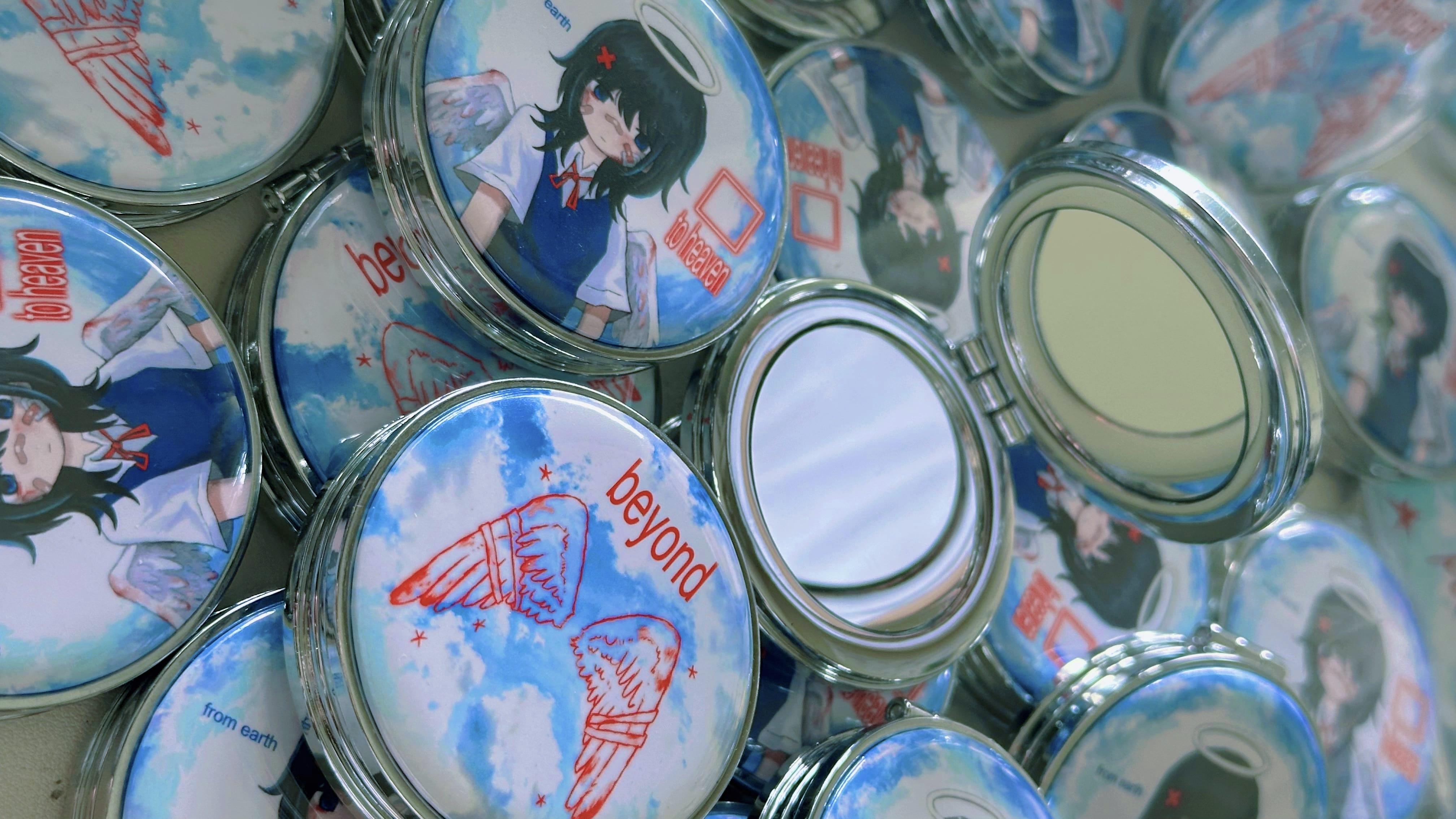 badges, keychains and crochet