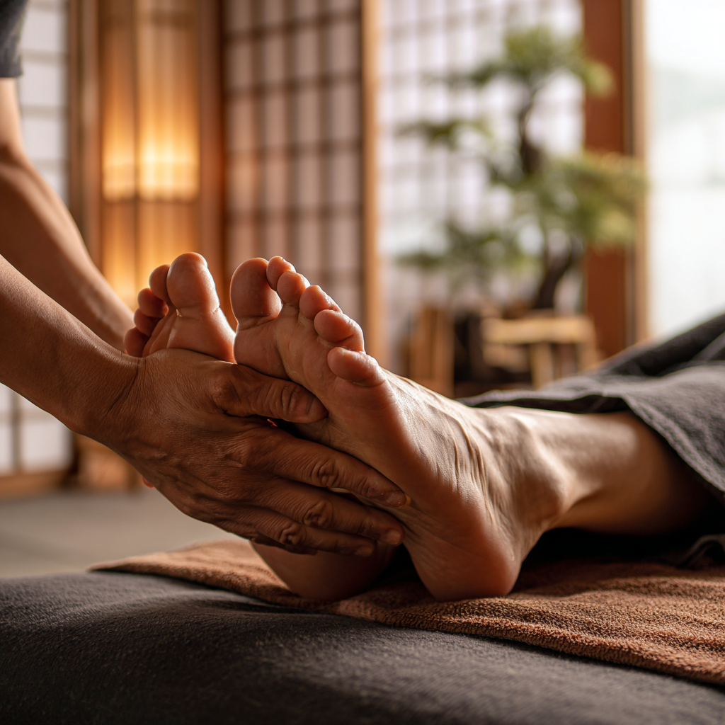 Massage doux et stimulant de l'ensemble de la masse musculaire du pieds il apporte souplesse aux articulations et permet de gagner en mobilité. Il détoxifie les organes de part son action de stimulation