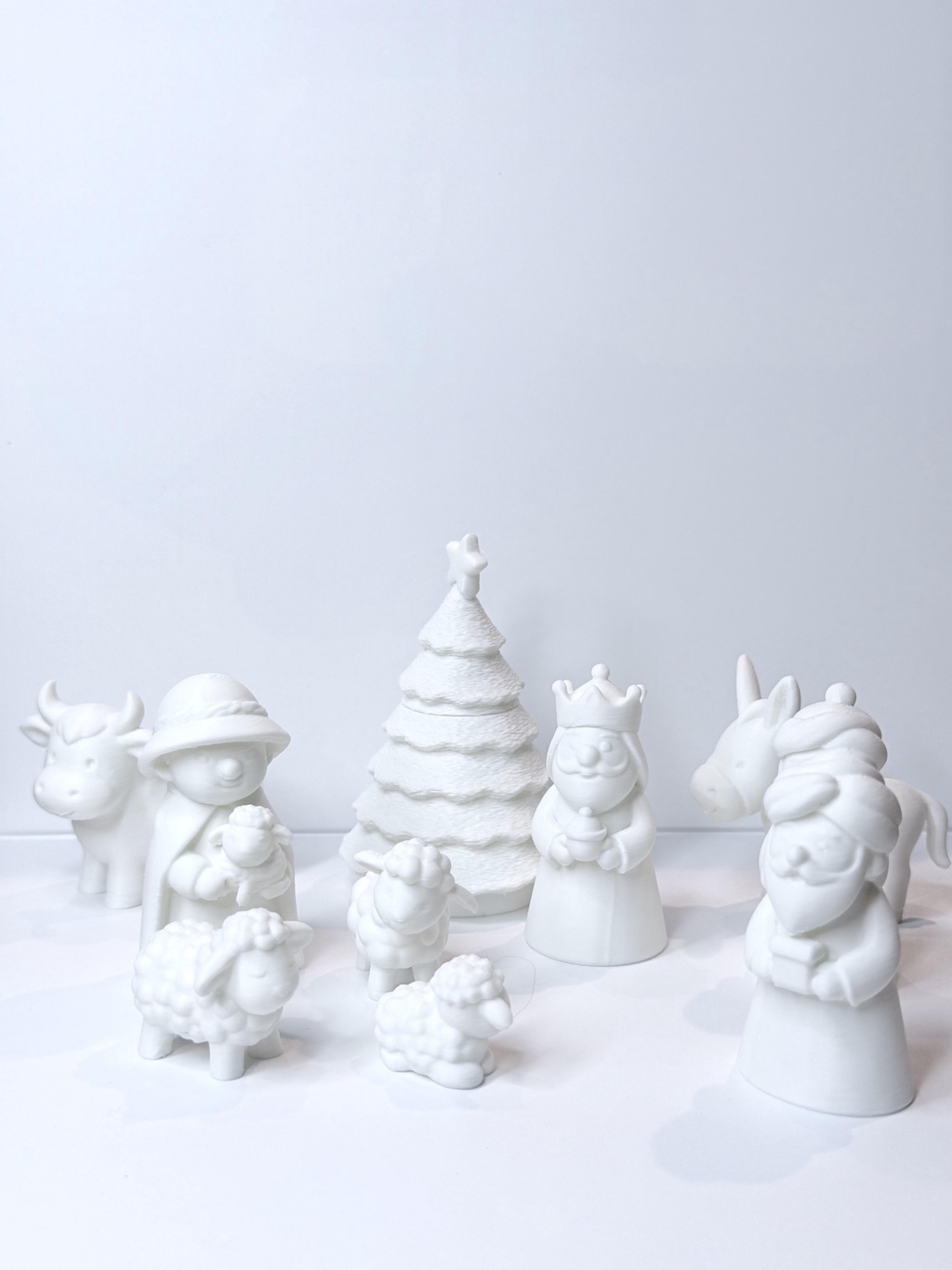 Krippefiguren aus PLA in weiss gedruckt