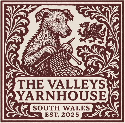 The Valleys Yarnhouse logo, established in South Wales in 2025