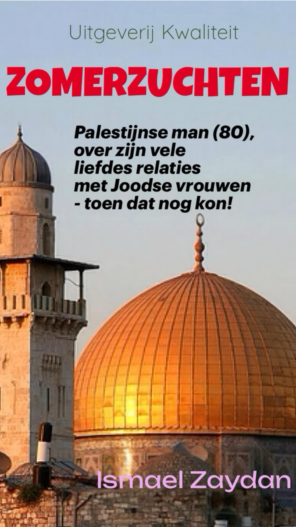 Zonsondergangen op het dakterras van mijn grootvader, ontlokten bij regelmaat een van de hier opgenomen ontboezemingen. Mijn grootvader was leraar en schrijver. Hij zei en drukte me op het hart; we bedrijven de liefde niet met degene waar we verliefd op worden, maar met haar die van ons houdt. Zo moet het ook inderdaad zijn geweest met de Jodinnen die wel zin hadden met hem iets te beginnen; hij was geen aantrekkelijke man en rook een beetje. Het moet van de vrouwen zijn uit gegaan. Drieëndertig in getal. Telkens als ik thuiskwam schreef ik de soms bizarre erotiek op en ze overziend voel ik mij nu een kunsthandelaar in bezit van 33 meesterwerken. Dat zijn niet de verhalen maar de ons een hand reikende vrouwen. Als de vrede maar eens kwam. Een ding weet ik zeker, en dat ligt niet aan de huidige voor ons allen levensgevaarlijke situatie; maar er zal heus, geen enkele Joodse schone meer aan toegevoegd kunnen worden. Waarom blijkt uit het laatste verhaal. 

Ismael Zaydan - 1 augustus ‘25 - A’dam
