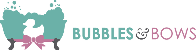 Bubbles and Bows Logo, Children's Bath and Shower Products