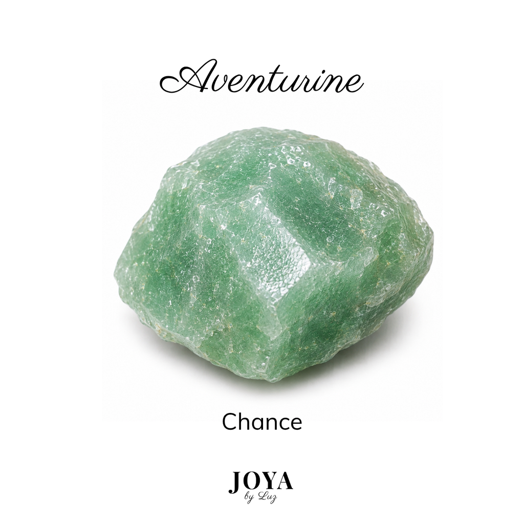 Aventurine, pierre naturelle associée à la chance.