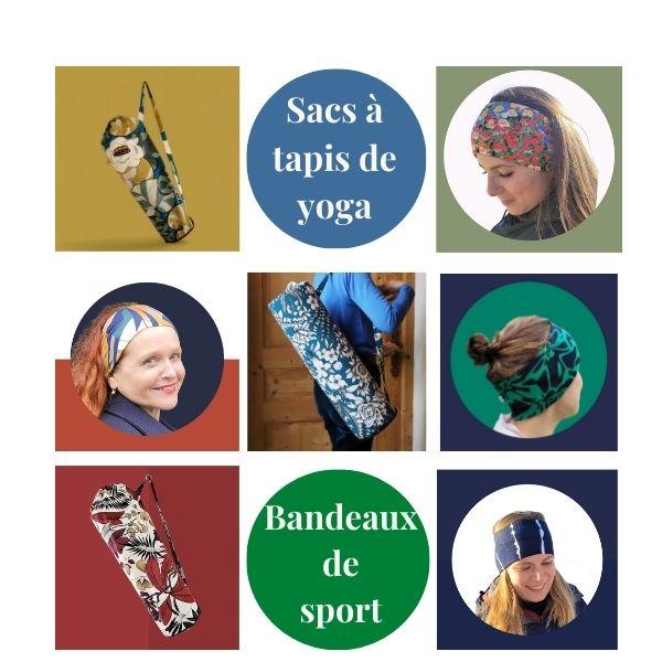 sélections de sacs à tapis de yoga l'Aiguille Verte et bandeaux de sport en jersey l'Aiguille verte