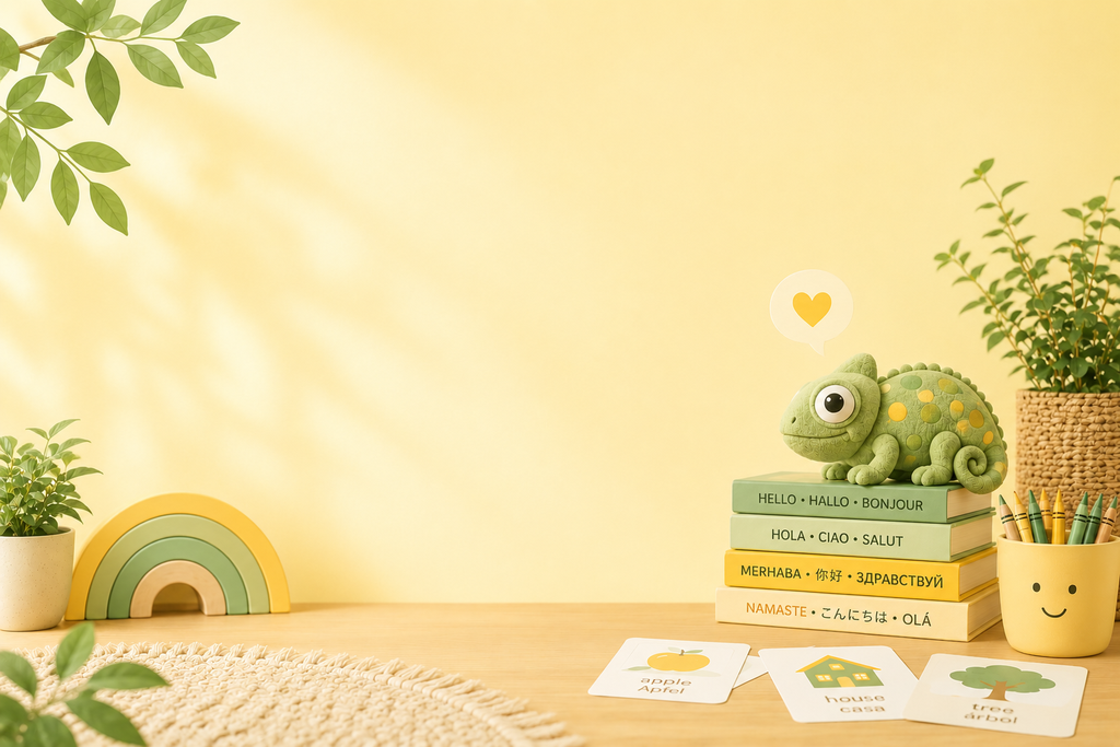 Sprach Chameleon – Gemeinsam Sprachen entdecken
Liebevoll gestaltete bilinguale Materialien für Kinder und Familien. Spielerisch Sprachen lernen, Verbindungen stärken und gemeinsam die Freude an Mehrsprachigkeit erleben.



Sprach Chameleon – Discover Languages Together
Lovingly designed bilingual materials for children and families. Learn languages through play, strengthen connections, and enjoy the journey of multilingualism together.