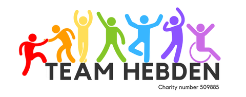 Team Hebden : Logo for Team Hebden of Hebden Green School. Rainbow with a child's drawing of two children holding hands and the words 'Team Hebden' underneath.