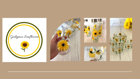 Sunflower themed hand painted gifts and homewares.