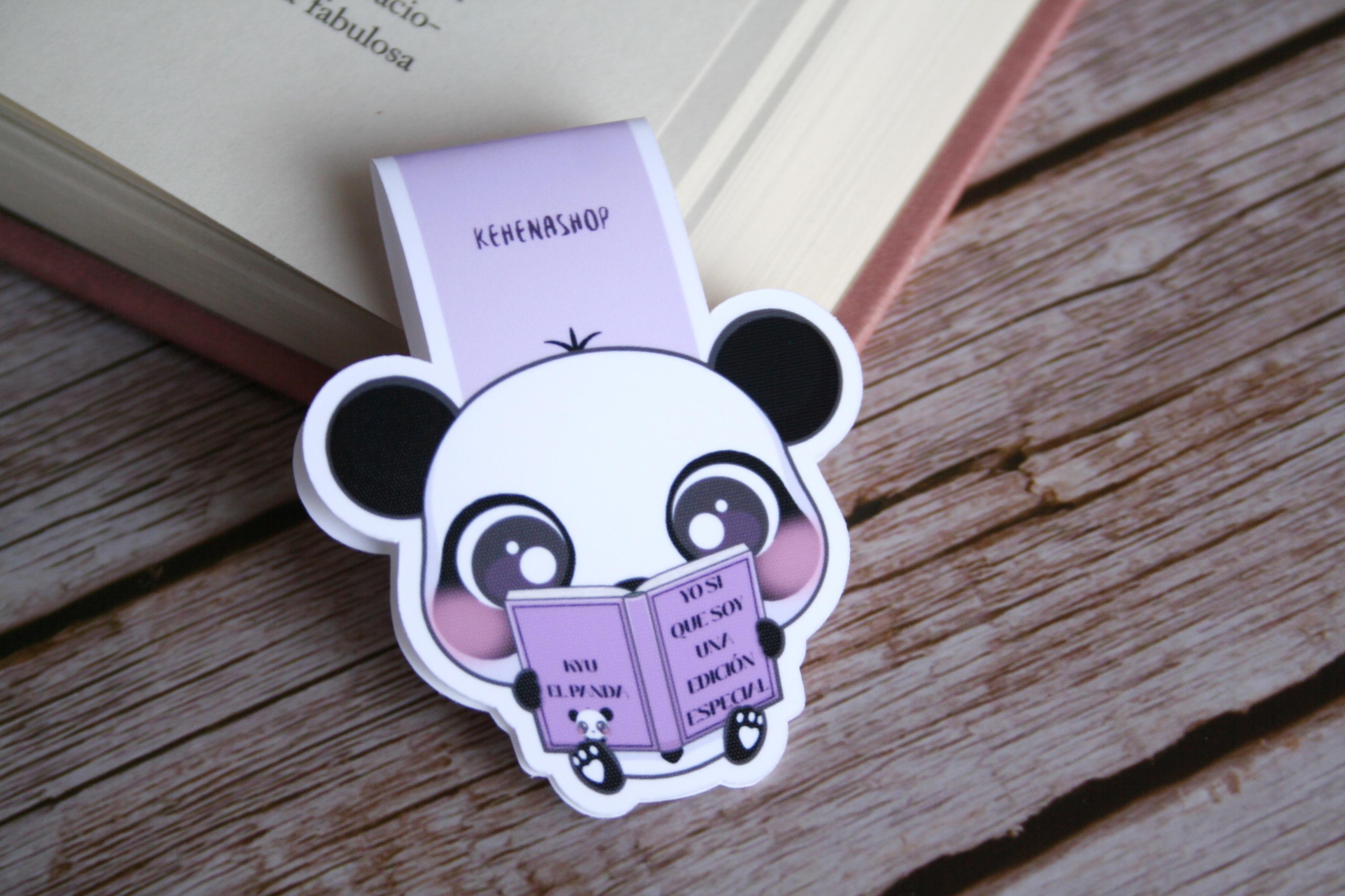 Marcapáginas mágneticos Kyu el panda / Kyu the Panda Magnetic Bookmarks