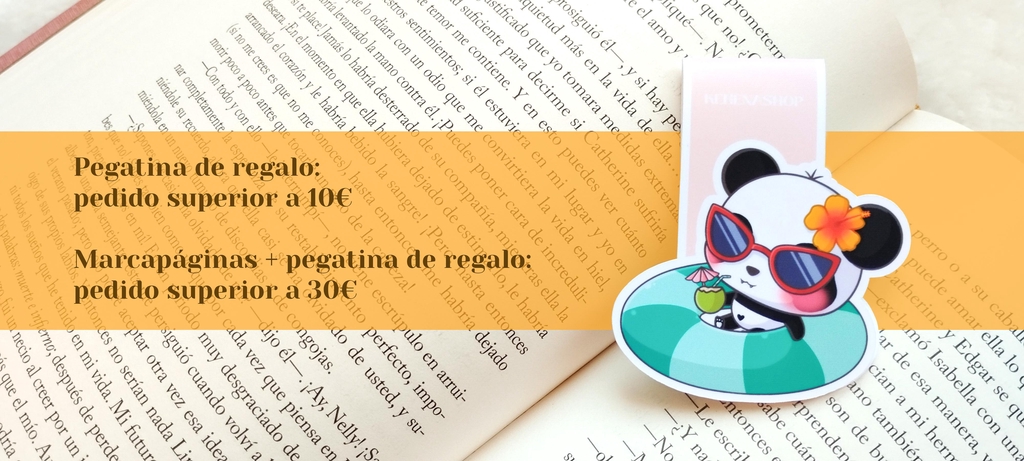 Pegatina y marcapáginas de REGALO con tu pedido